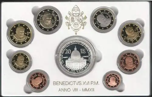 2012 Vaticano mint divisional series 9 coins FS-Proof unboxed