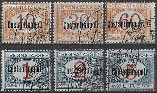 1922 Costantinopoli segnatasse MNH Sassone n. 1/6