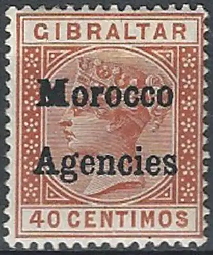 1898 Morocco Agencies 40c orange-brown variety MH SG n. 5c