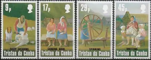 1984 Tristan da Cunha Wool industry 4v. MNH YeT n. 358/61