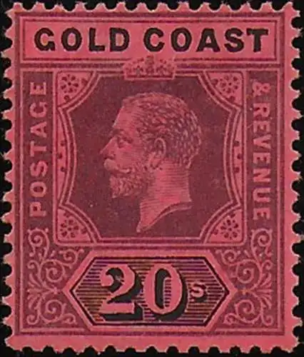 1913 Gold Coast George V 20s. MH SG n. 84