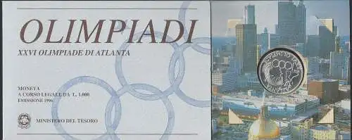 1996 Italia L. 10000 XXVI Olimpiadi di Atlanta FDC