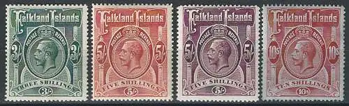 1912-16 Falkland Islands 4v. MNH SG. n. 66/68+67b