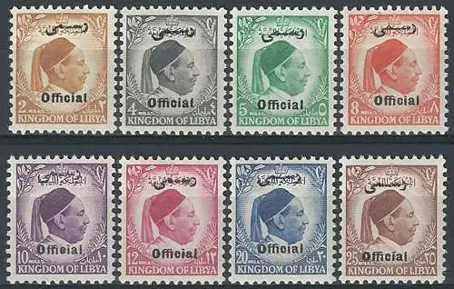 1952 Libia United Kingdom Service 8v. MNH Sassone n. 1/8