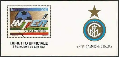 1989 Italia Booklet Inter Champion Unificato LR4