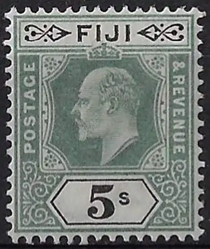 1903 Fiji Edwrd VII 5s. green and black MNH SG. n. 113