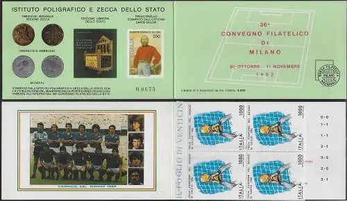 1982 Italia World Cup booklet Zoff variety Unificato n. LR3A