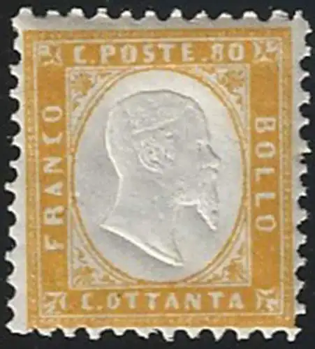 1862 Italia VE II 80c. giallo arancio MNH Sassone n. 4