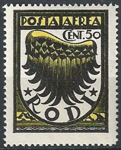 1934 Egeo aerea Ala stilizzata 50c. MNH Sassone n. A30caa