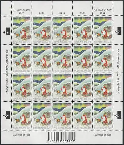 1999 Finlandia Natale 1 MF MNH Unif n. 1465