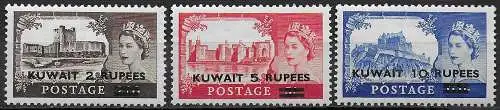 1955-57 Kuwait Castles 3v. MNH SG n. 107/09