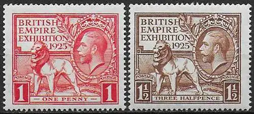 1925 Gran Bretagna Wembley MNH SG n. 432/33