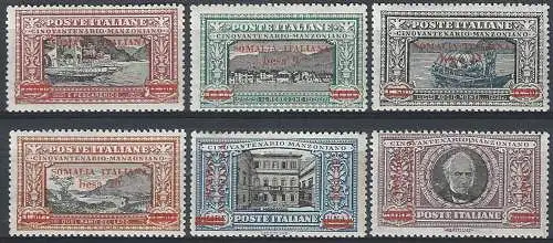 1924 Somalia Manzoni 6v. MNH Sass. n. 55/60