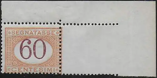 1924 Italia Postage due 60c. af MNH Sassone n. 33