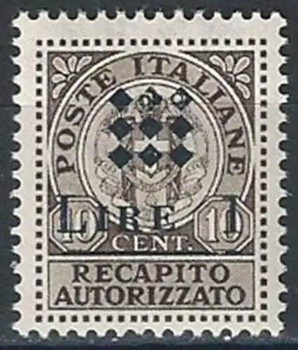 1945 Guidizzolo Lire 1 on 10c. MNH Sassone n. 1