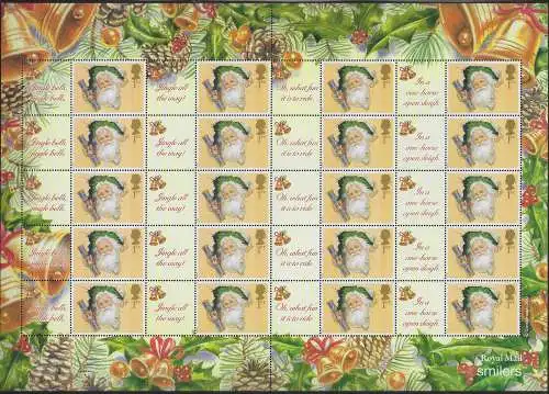 2002 Gran Bretagna Babbo Natale MNH Unif. MS n. 10