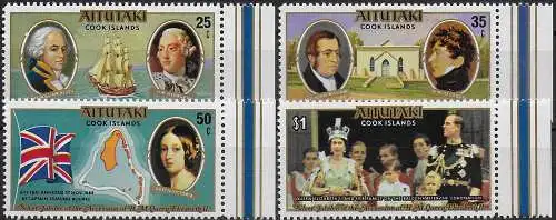 1977 Aitutaki silver jubilee 4v. MNH SG. n. 225/28