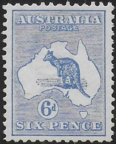 1913 Australia Kamgaroo 6d. ultramarine MNH SG n. 9