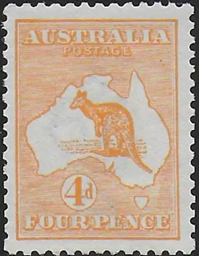 1913 Australia Kamgaroo 4d. orange MNH SG n. 6