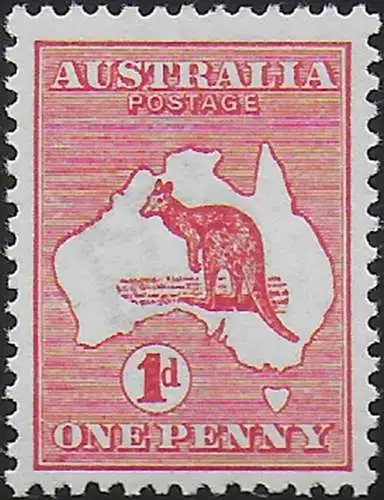 1913-14 Australia Kamgaroo 1d. red MNH SG n. 2