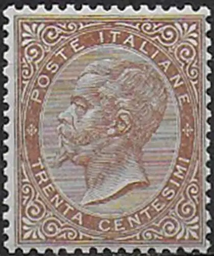 1863-65 Italia VE II 30c. chiaro Torino MNH Sassone n. T19a