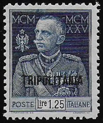 1926 Tripolitania Giubileo Lire 1,25 p. 11 bc MNH Sassone n. 25