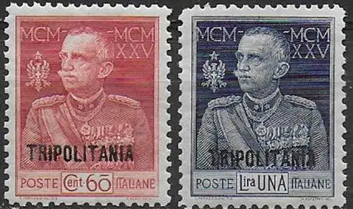 1925 Tripolitania Giubileo 2v. bc. MNH Sassone n. 23/24