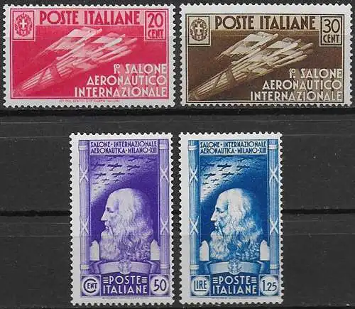 1935 Italia Salone Aeronautica 4v. mc MNH Sassone n. 384/87