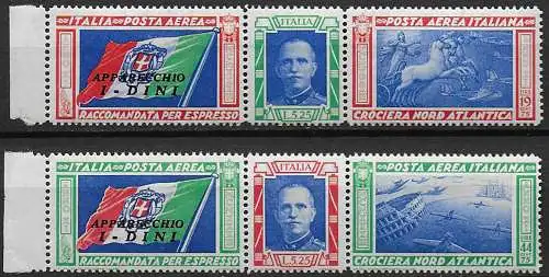 1933 Italia Crociera I-DINI MNH Sassone A n. 51F/52F