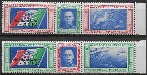 1933 Italia Crociera I-ROVI MNH Sassone A n. 51R/52R