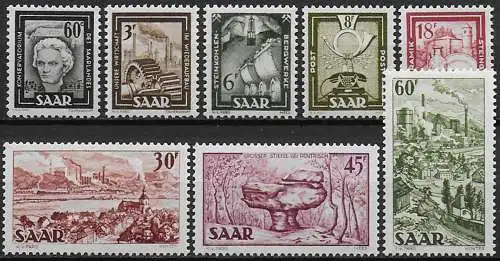 1951 Saar French occupation Industria III 8v. MNH Unificato n. 283/90