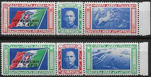 1933 Italia Crociera I-NAPO MNH Sassone A n. 51M/52M