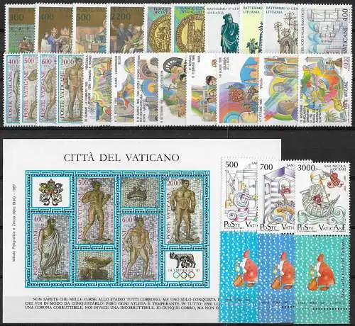 1987 Vaticano complete year 26v+1BF MNH