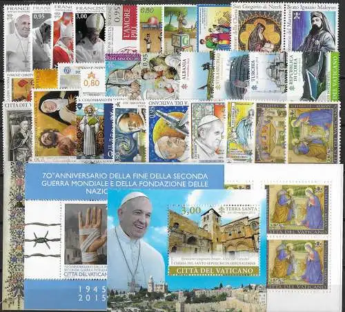 2015 Vaticano complete year 29v.+2MS+1 booklet MNH