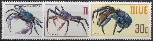 1970 Niue crabs 3v. MNH SG. n. 151/153