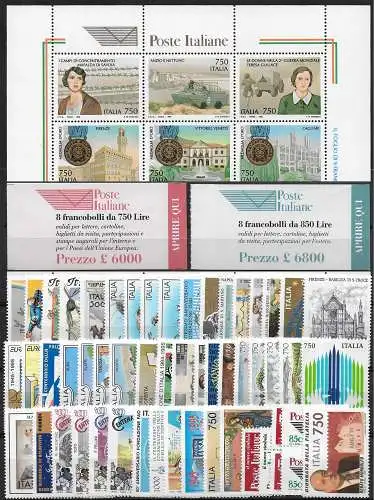 1995 Italia complete year 54v. + 1MS MNH