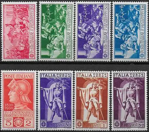 1930 Italia Ferrucci 8v. bc MNH Sassone n. 276/80+A