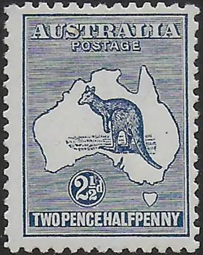 1917 Australia Kamgaroo 2½d. deep blue MNH SG n. 36