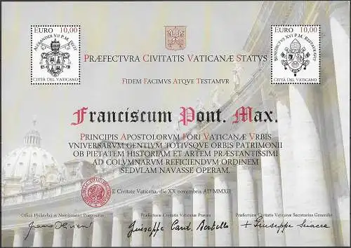 2013 Vaticano Colonnato "Franciscum Pont. Max." MS MNH