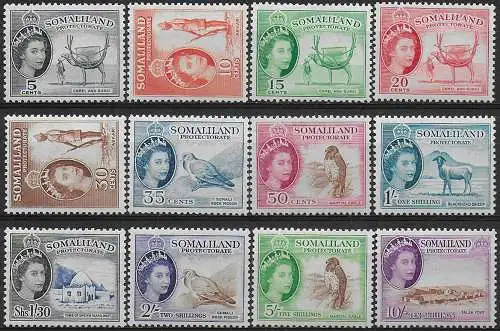 1953-58 Somaliland Protectorate 12v. MNH SG n. 137/48