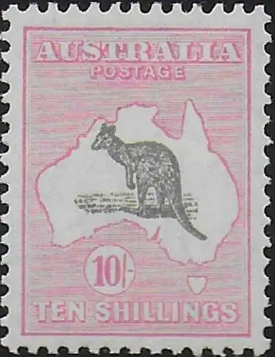 1930 Australia Kamgaroo 10s. grey and pink MNH SG n. 112