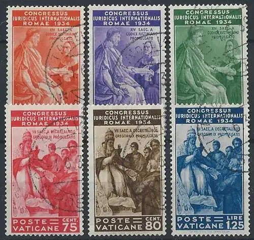 1935 Vaticano congresso giuridico 6v. cancelled Sass. n. 41/46