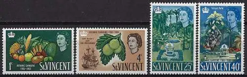 1965 St Vincent botanic gardens 4v. MNH SG. n. 225/28