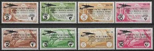 1934 Colonial tour Roma-Buenos Aires airmail 8v. MNH Sassone n. 22