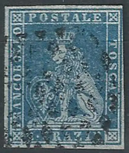 1851 Toscana 2cr. light blue grey on light blue used Sassone n. 5a