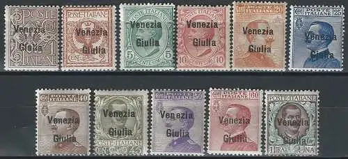 1918-19 Venezia Giulia 11v. MNH Sassone n. 19/29