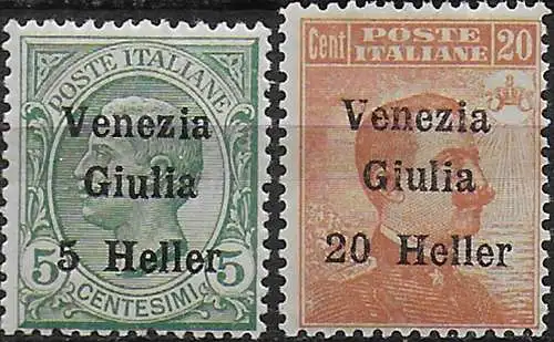 1919 Venezia Giulia 2v. MNH Sassone n. 30/31