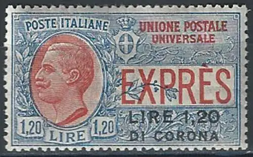 1922 Dalmazia Express 1v. NE MNH Sassone n. 2