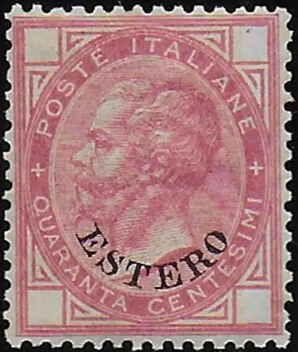 1874 Levante General Issues 40c. rose bc MNH Sassone n. 7