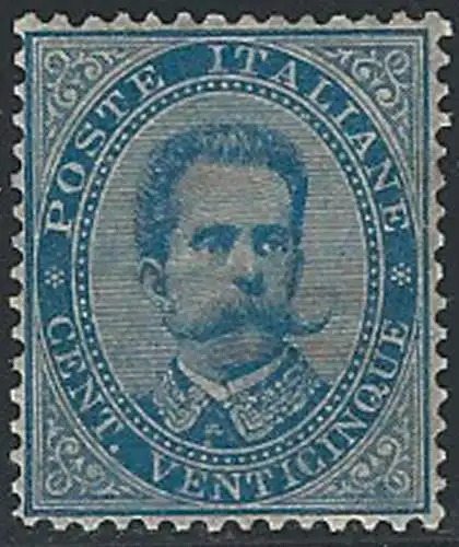 1879 Italia Umberto I 25c. blue bc MNH Sassone n. 40